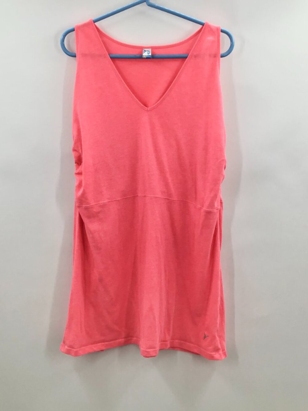 2 4X Active Summer Gym Tank Tops Pink Green Ruched Empire Waist Cotton Blend - Picture 2 of 9